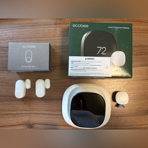 Ecobee Other - Ecobee Smart Thermostat Premium Air Quality Monitor with 3 Sensors Doors/Windows